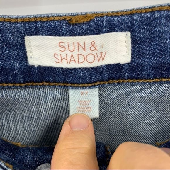 Sun & Shadow sz 27 Jeans 9472 Raw Hem Crop - Picture 4 of 6